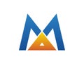 M AM letter triangle logo template