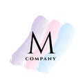 M letter watercolor vector logo