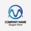 M letter wave Logo Template vector illustration Royalty Free Stock Photo