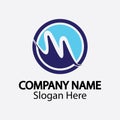 M letter wave Logo Template vector illustration Royalty Free Stock Photo