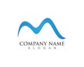 M letter wave logo Template vector illustration Royalty Free Stock Photo