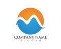 M letter wave logo Template vector illustration Royalty Free Stock Photo