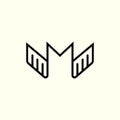 Flat Wing Letter M Logo Design