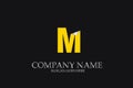 M Letter yellow logo alphabet