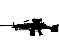 M249 LMG light machine gun, SAW Squad Automatic Weapon USA United States Army, United States Armed Forces and United States Marine Royalty Free Stock Photo