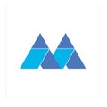 M Logo Arrow Blue Vector Alpha