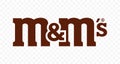 m and m s logo. Produced by Mars, Incorporated. Editorial vector illustration