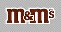 m and m s logo. Produced by Mars, Incorporated. Editorial vector illustration