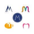 M logo pack, letter M alphabet logo pack set vector