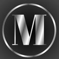 M logo, silver logo m, m silver logo, m letter logo silver