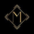 M Luxury Letter Logo template in vector for Restaurant, Royalty, Boutique, Cafe, Hotel, Heraldic, Jewelry, Fashion and other Royalty Free Stock Photo