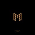 M monogram. M logo. Montage or construction emblem. Letter M like a linear structure.