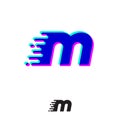 M monogram with stereo effect. M letter with movement and shift. Dynamic logo.