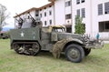 M16 Multiple gun motor carriage during a Second world war reenactment. It was a half track armoured vehicle of the Us Army. Royalty Free Stock Photo