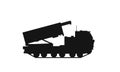 M270A1 multiple launch rocket system. war and army symbol. vector image for military infographics and web design