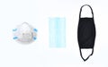 3M 8210 N95 respirator mask vs disposable surgical mask or single use medical mask vs reusable cotton mask. Comparing differences.