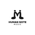 M note music logo vector illustration Royalty Free Stock Photo