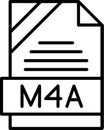 M4A Outline Vector Icon Royalty Free Stock Photo