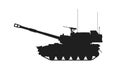 M109 paladin self-propelled howitzer. army artillery system. isolated vector image for military web design