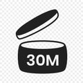 30m period after open pao icon sign flat style design vector illustration.
