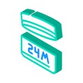 24m period after opening package isometric icon vector illustration