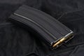 M-16 30rd magazine with ammo on black uniform Royalty Free Stock Photo