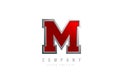 M red metal metallic grey logo letter alphabet for company icon design Royalty Free Stock Photo