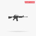 M16 rifle flat vector icon