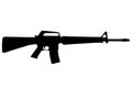 M16 rifle Vietnam War period black silhouette