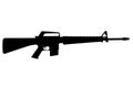 M16 rifle Vietnam War period black silhouette Royalty Free Stock Photo