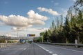 M-30 ring road in Madrid, Spain with less traffic than usual due to the state of alarm decreed by the government