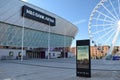 M and S Bank Arena in Liverpool, Merseyside, advertising S Club 7\'s reunion