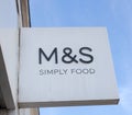 The M & S Simply Food Logo ob a shop in Beaconsfield, Buckinghamshire, UK