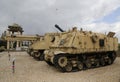 M50 Sherman self-propelled gun,modified versions of the American M4 Sherman tank, on display