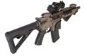 M4 special forces rifle isolated on a white Royalty Free Stock Photo