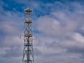 The 40m steel and timber tower built by LARS Communications at Remote Radar Head Benbecula, Outer Hebrides, Scotland, UK. Royalty Free Stock Photo