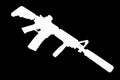 M4 with suppressor - special forces rifle silhouette Royalty Free Stock Photo