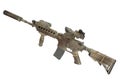 M4 with suppressor special forces rifle isolated on a white background Royalty Free Stock Photo
