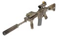 M4 with suppressor special forces rifle isolated on a white background Royalty Free Stock Photo
