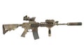 M4 with suppressor special forces rifle isolated on a white background