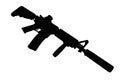 M4 with suppressor - special forces rifle silhouette