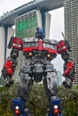 Optimus Prime Transformers Statue at Gardens by the Bay, Singapore Royalty Free Stock Photo