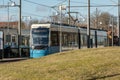 M33 tram number 493 on line 5 ready to depart Ãâstra Sjukhuset..