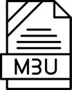 M3U Outline Vector Icon Royalty Free Stock Photo