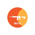 M416 weapon icon vector