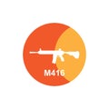 M416 weapon icon vector Royalty Free Stock Photo