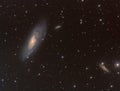 M106 spiral galaxy in constellation Canes Venatici Royalty Free Stock Photo