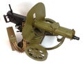M1910 machine gun with ammo belt. Royalty Free Stock Photo