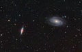 M81 and M82. Spiral and Exploding galaxies. Royalty Free Stock Photo