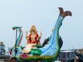 Ma Ganga- the guiding hindu goddess of the Ganges that symbolises holiness and fertility. Royalty Free Stock Photo